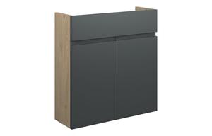 Clarence 600mm Slim Basin Unit - Matt Graphite Grey (Oak Cab)